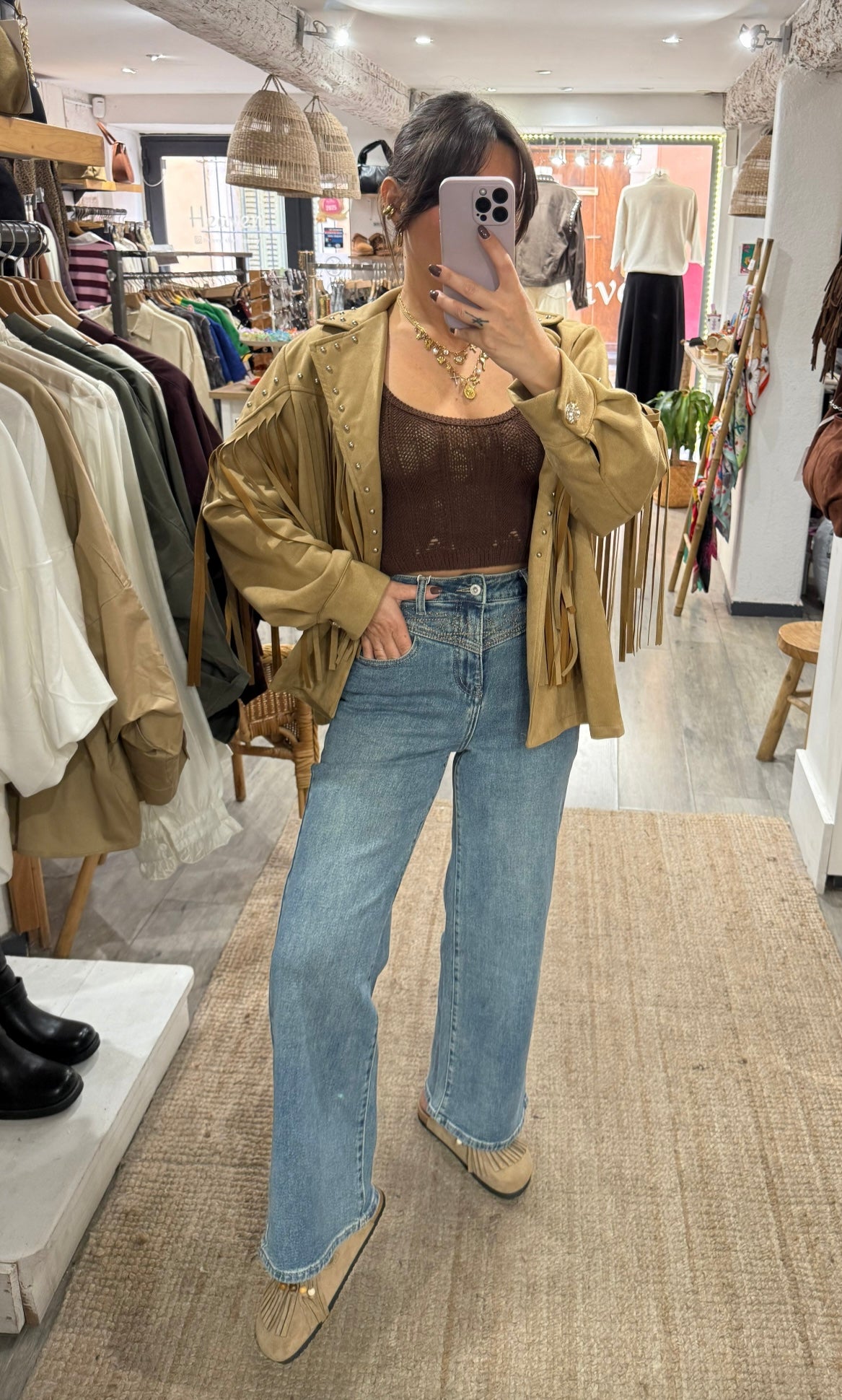 JEANS BRODÉ WIDE LEG