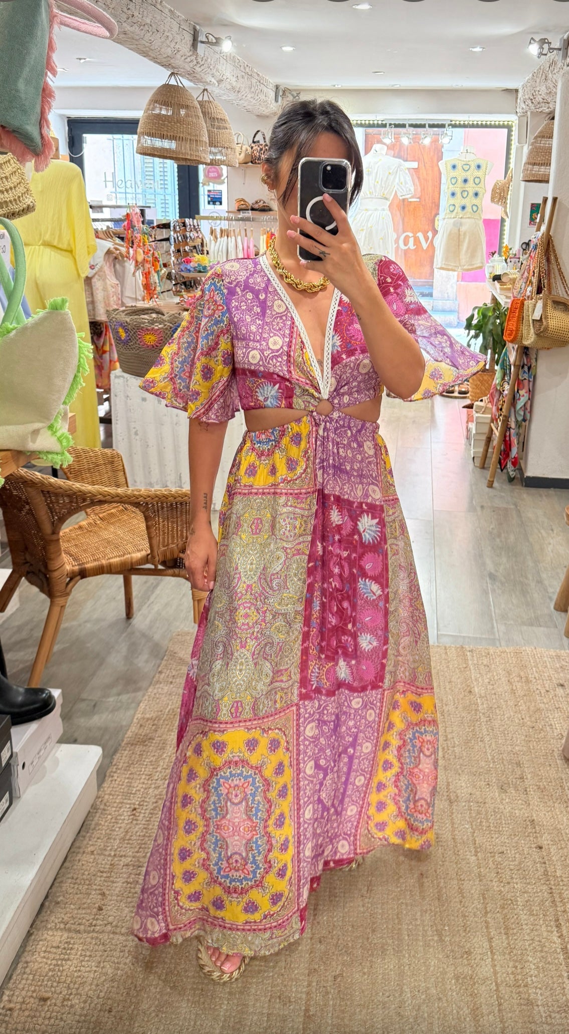 ROBE BOHÈME ÉCHANCRÉE