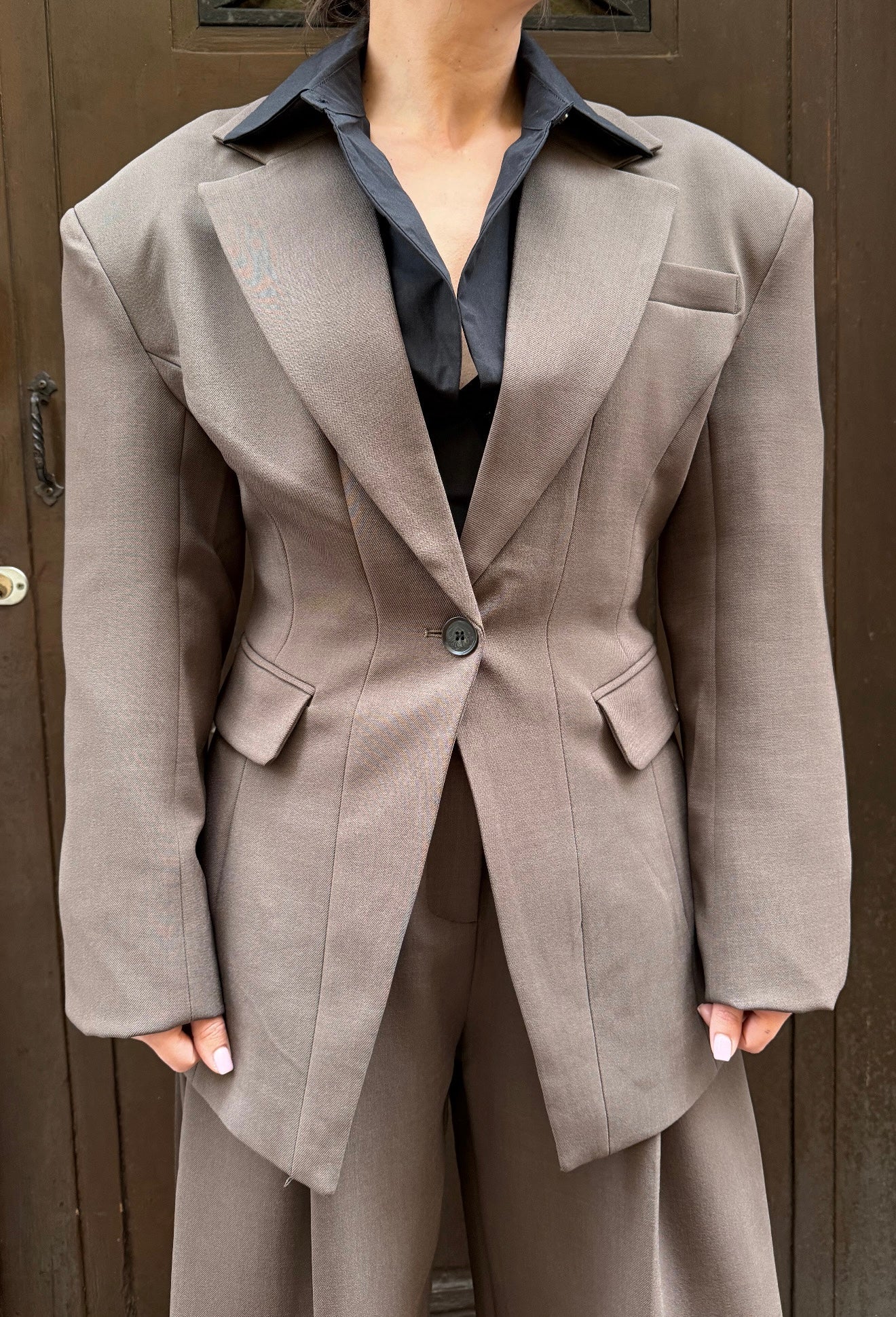 BLAZER ÉPAULETTES CHOCO