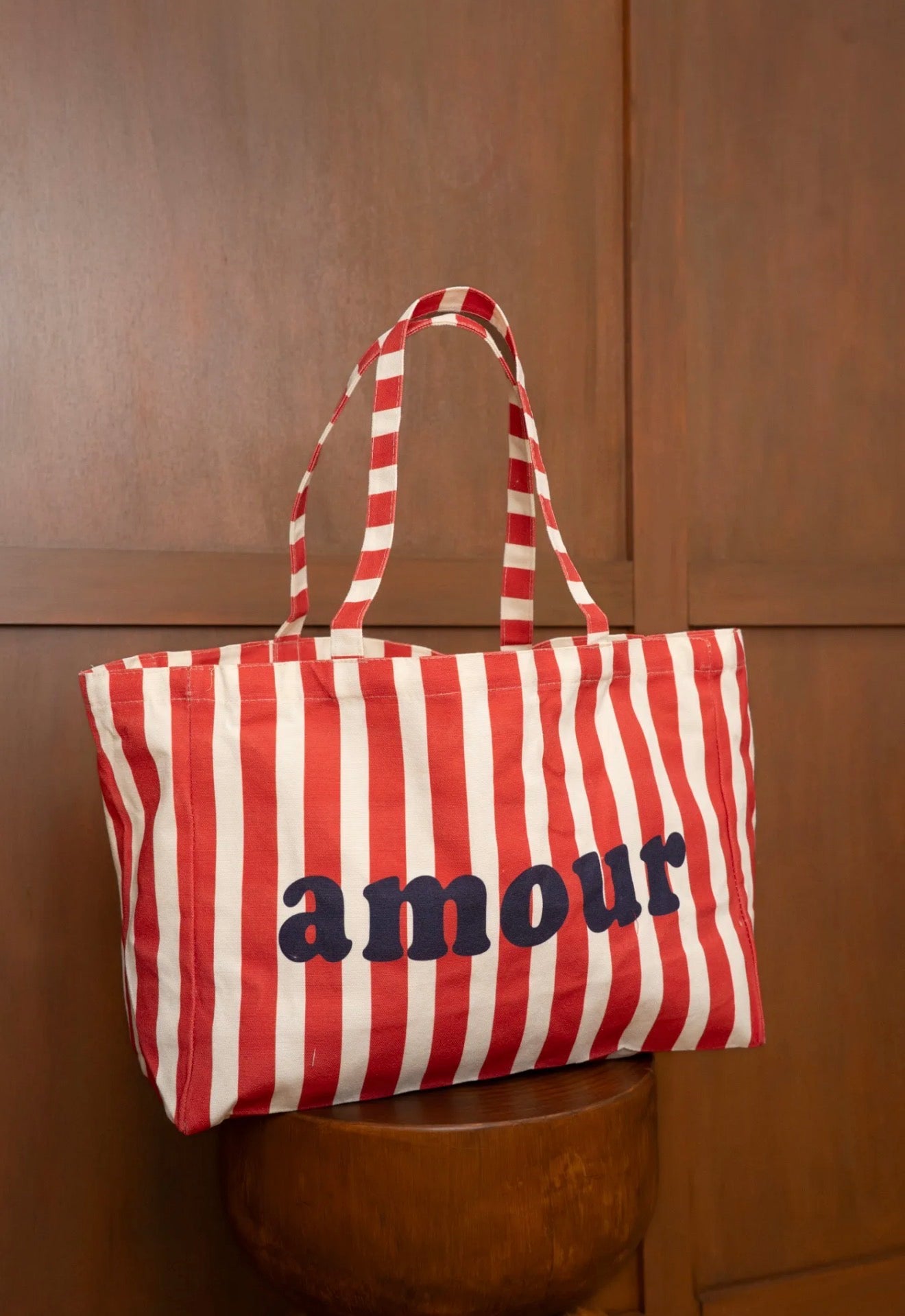 TOTE BAG « AMOUR » ROUGE ET BLANC