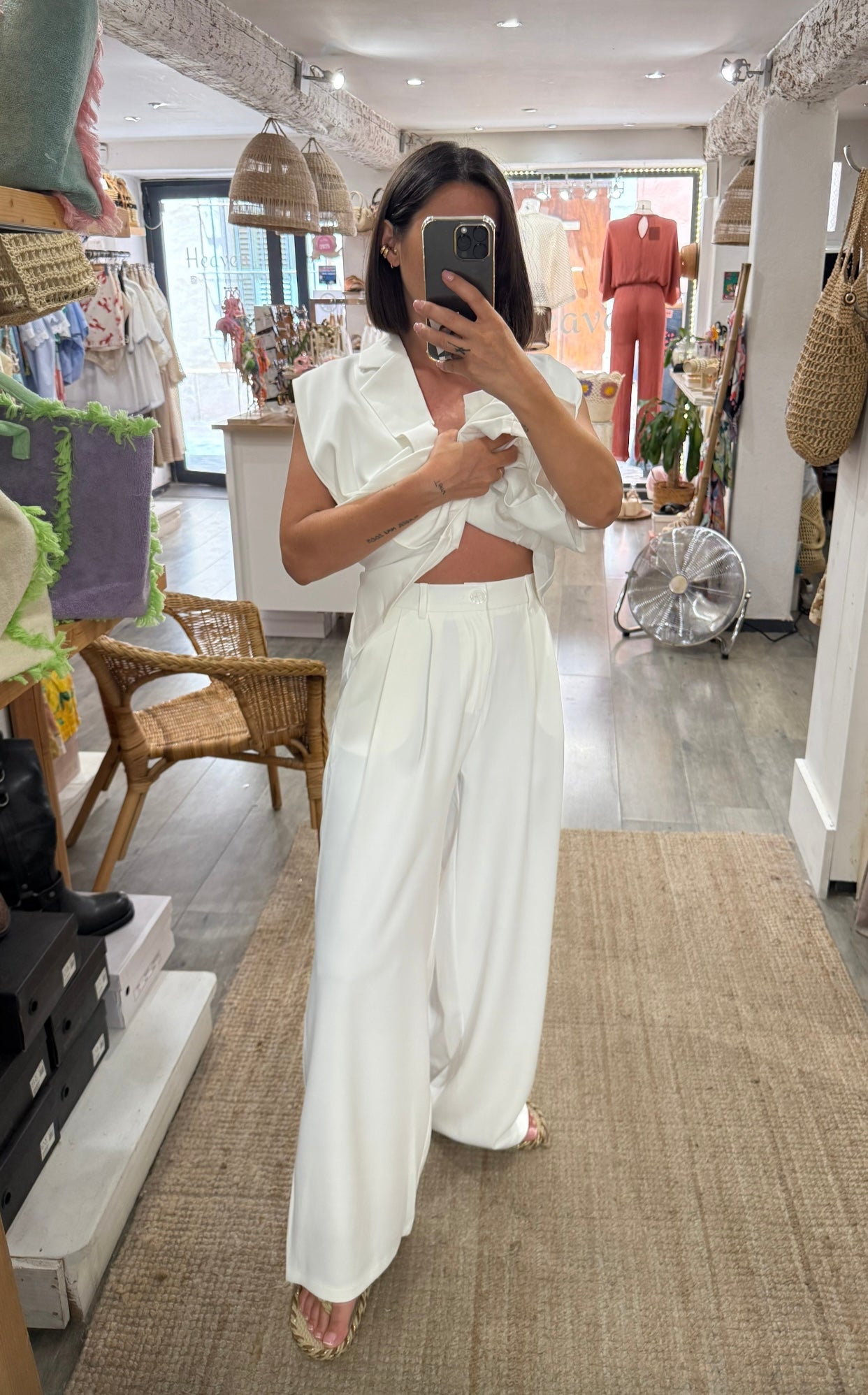PANTALON ENSEMBLE BLANC