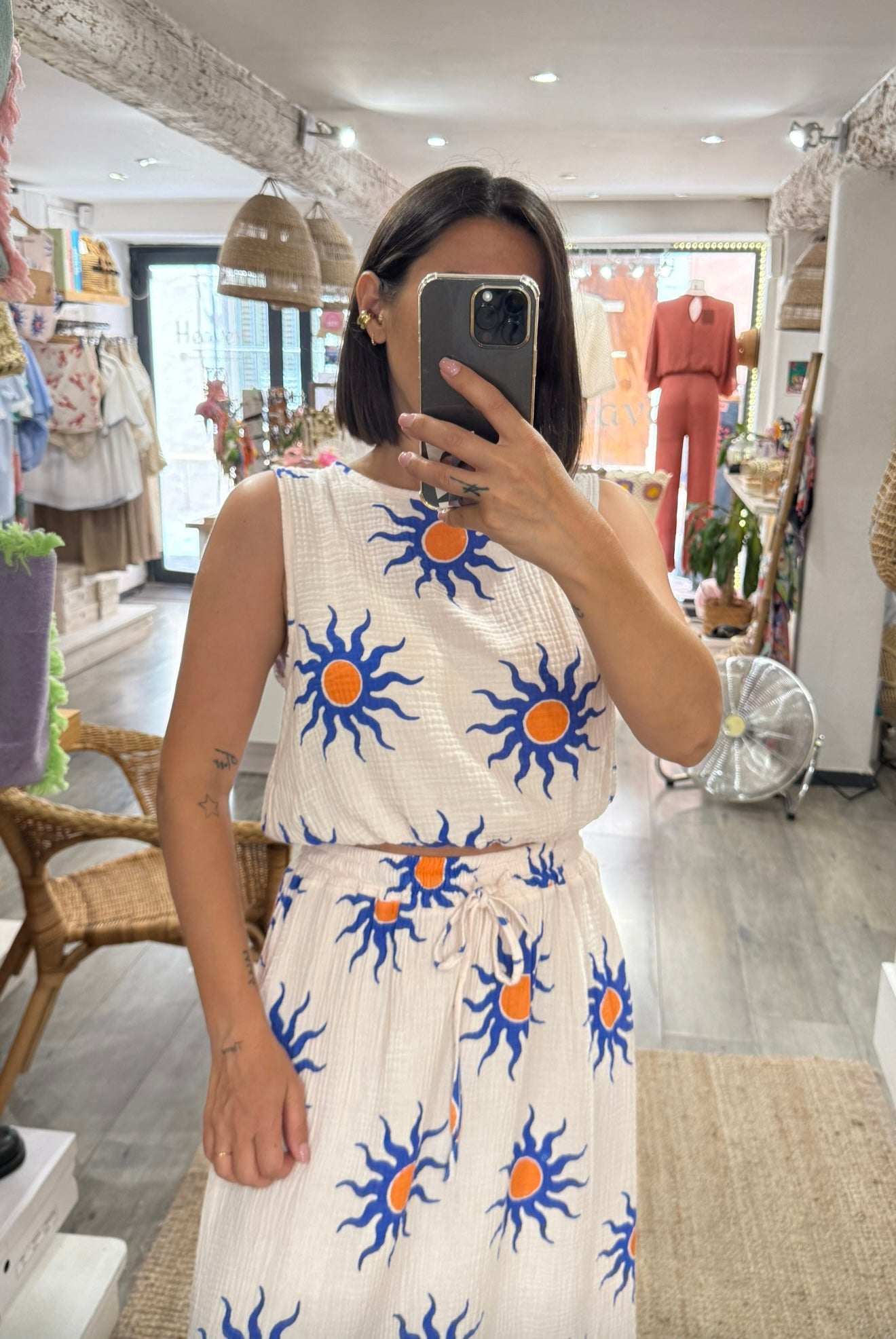 TOP SOLEIL GAZE DE COTON