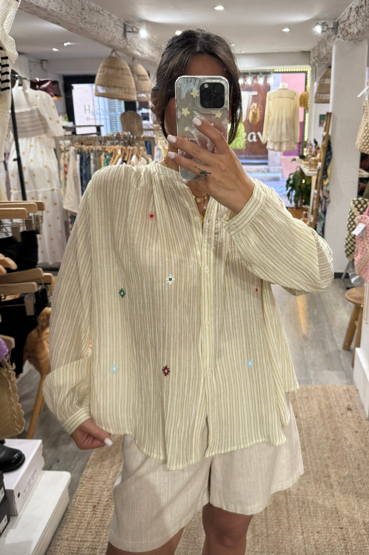 CHEMISE RAYURES BRODÉ