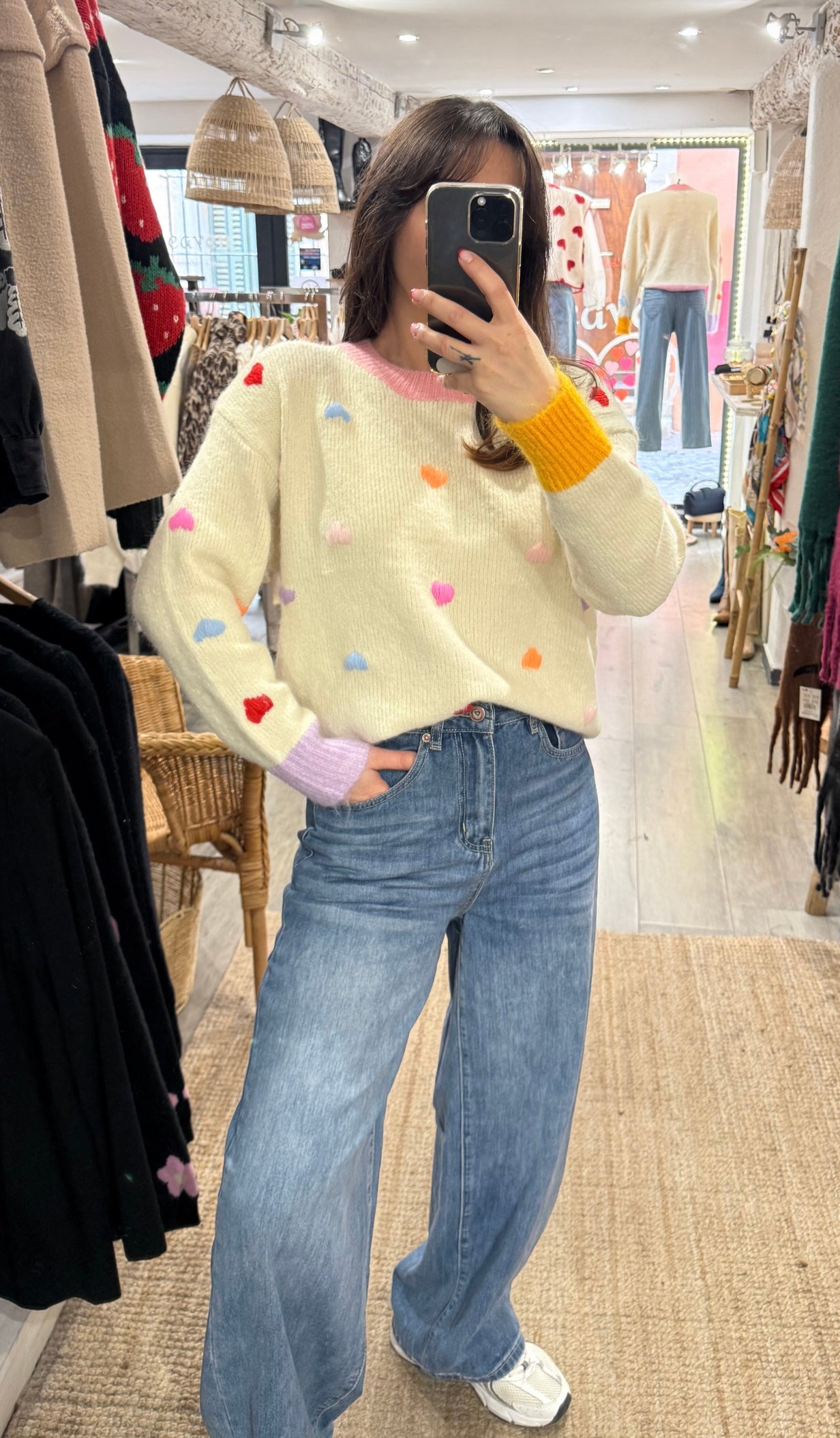 PULL PETIT COEUR MULTICOLORE