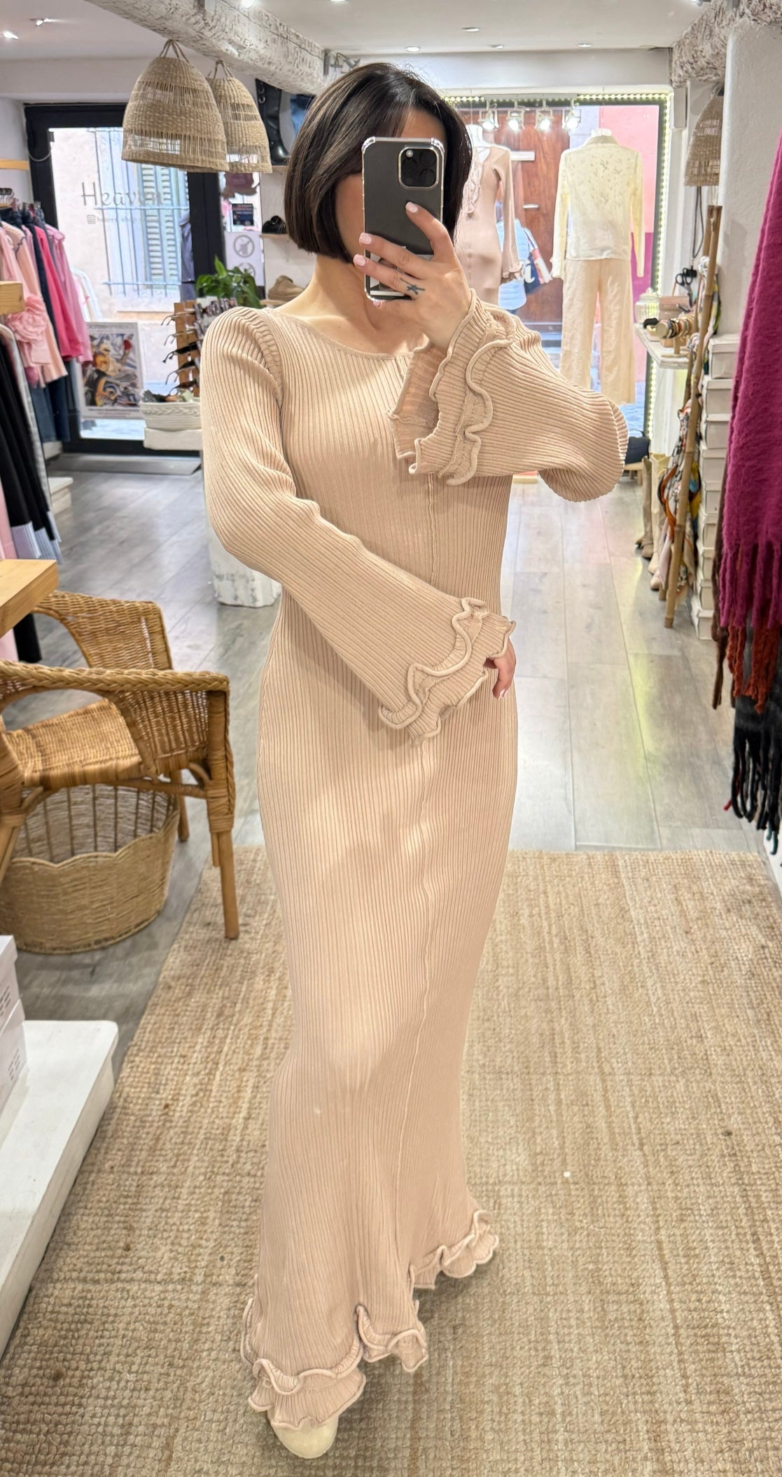 ROBE LONGUE MANCHES TULIPES