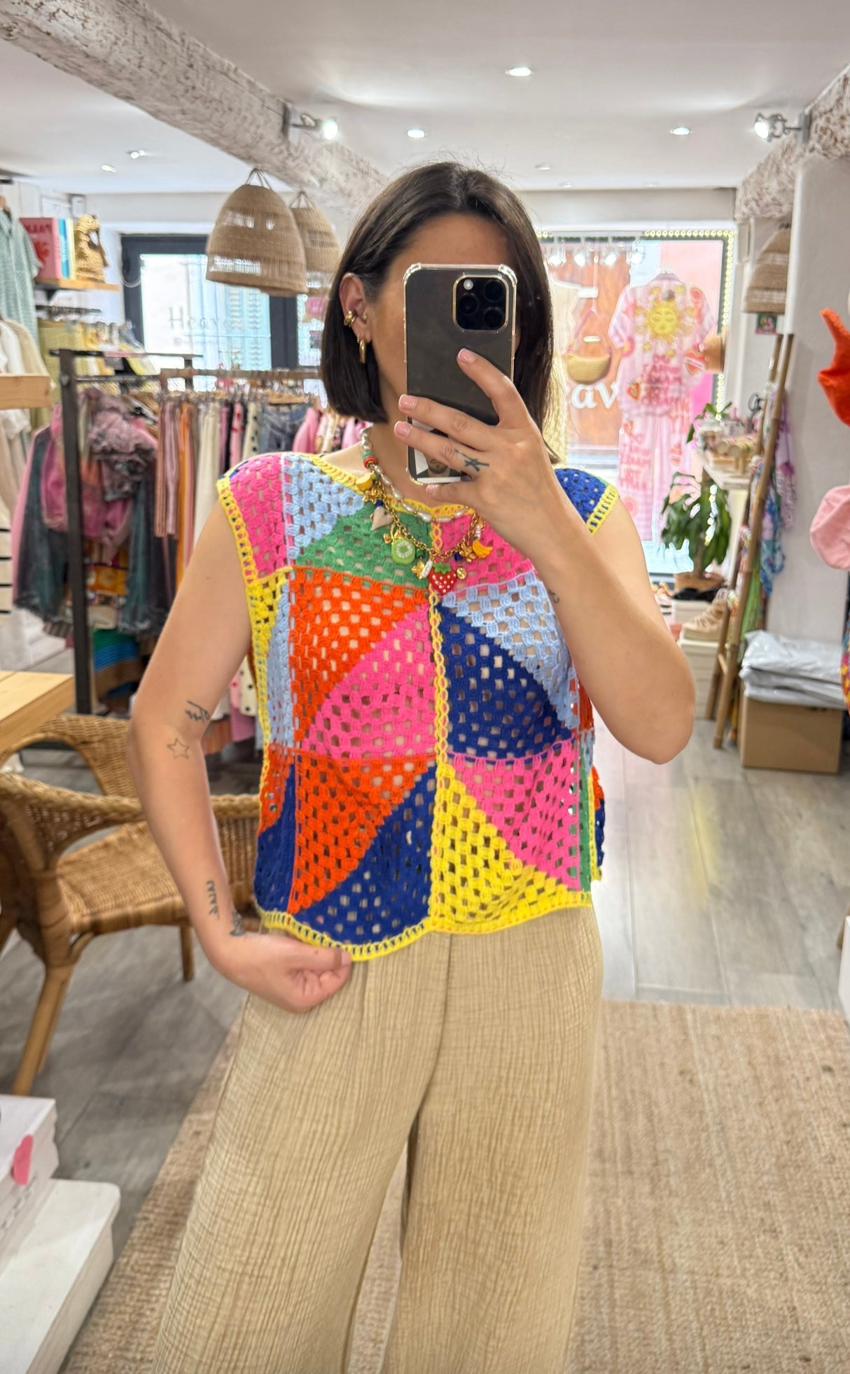 TOP CROCHET MULTICOLORE