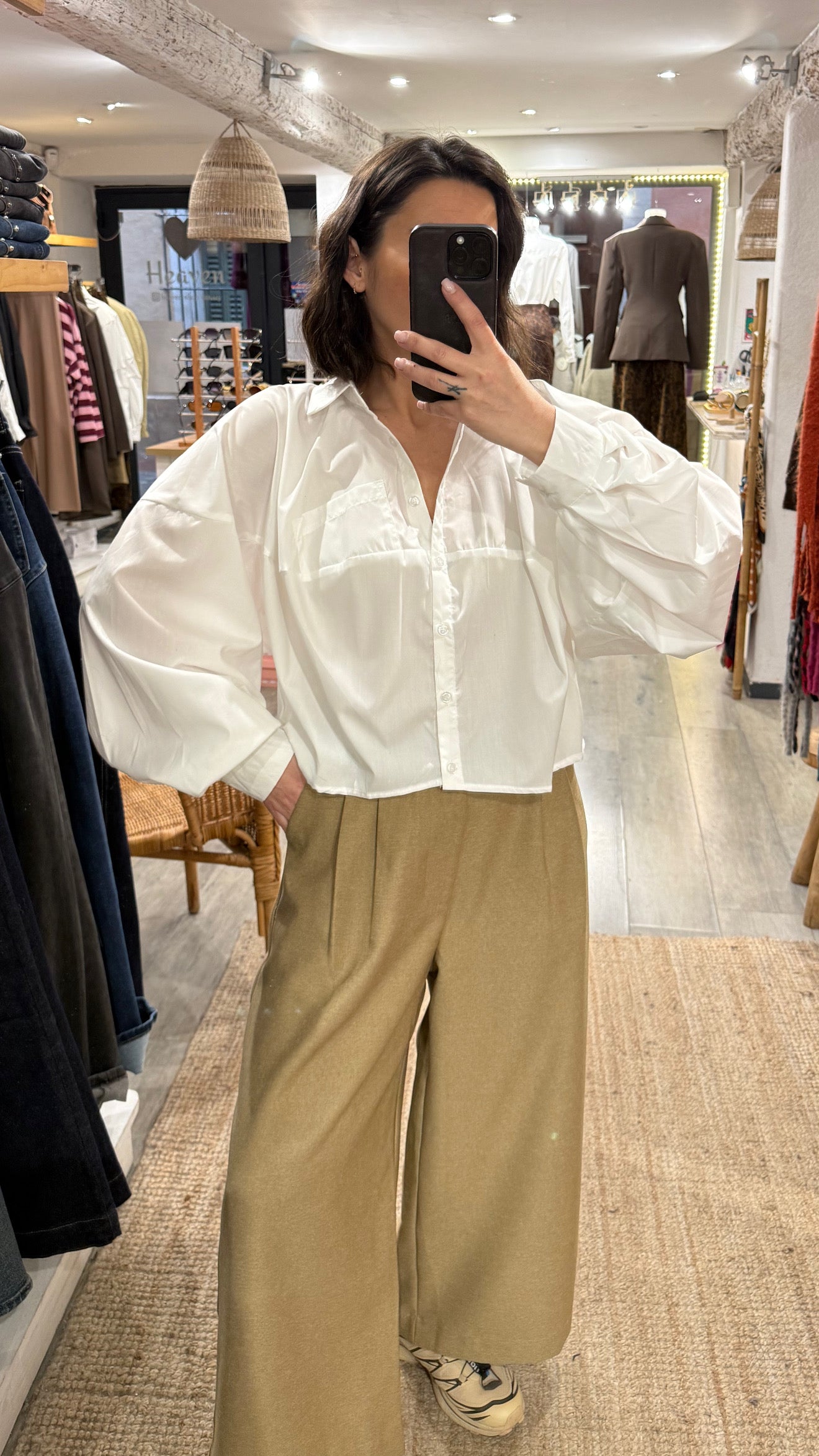 CHEMISE CROP BLANCHE