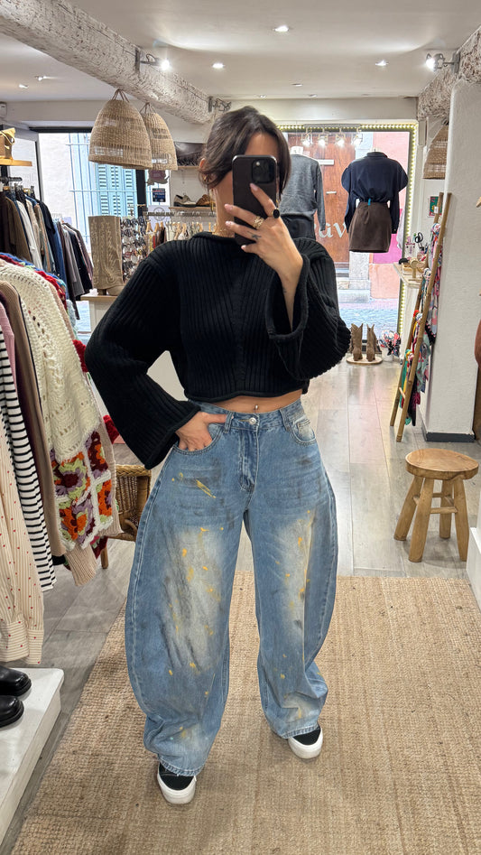 JEANS BARREL EFFET USÉ