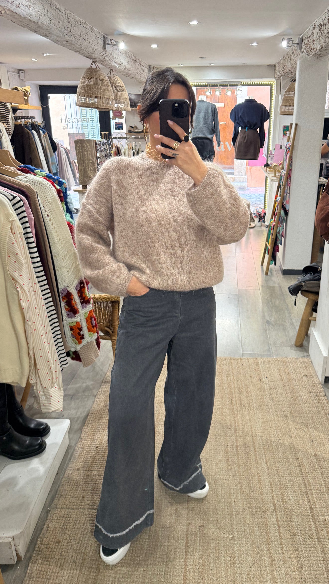 PULL BASIC VIEUX ROSE