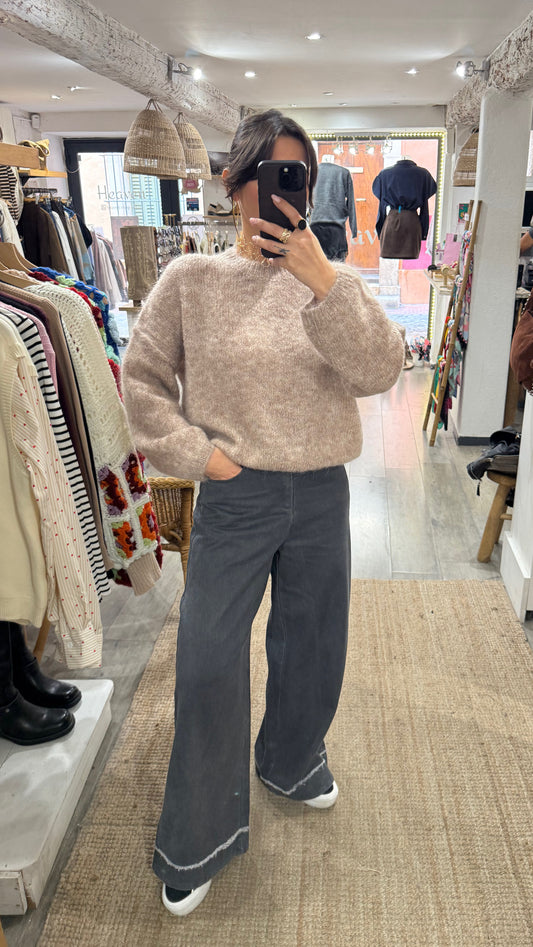 PULL BASIC VIEUX ROSE