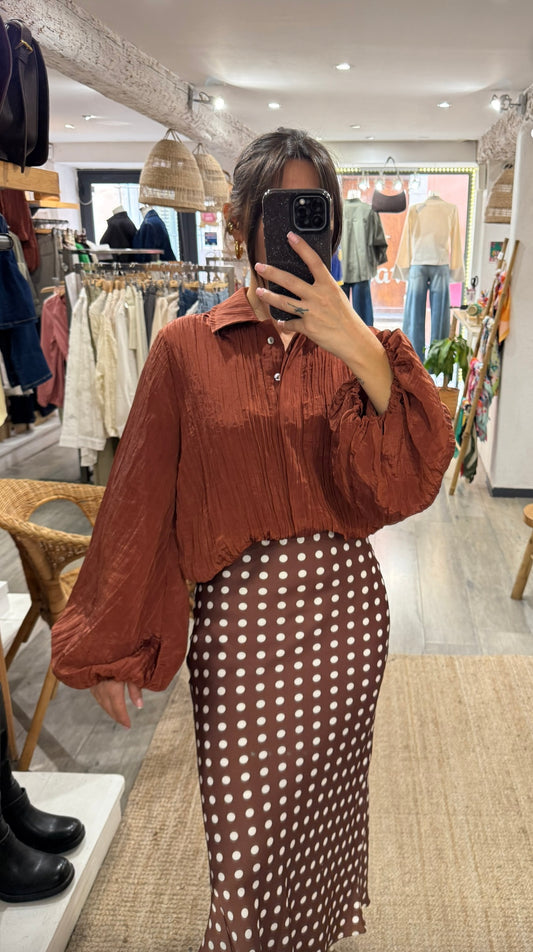 CHEMISE TERACOTTA SATINÉ