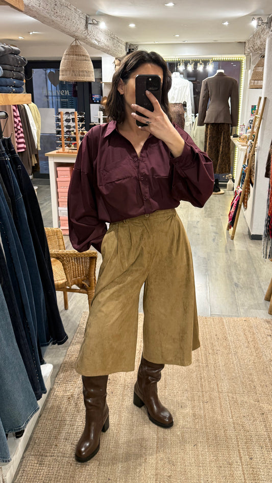 BERMUDA SUÉDINE CAMEL