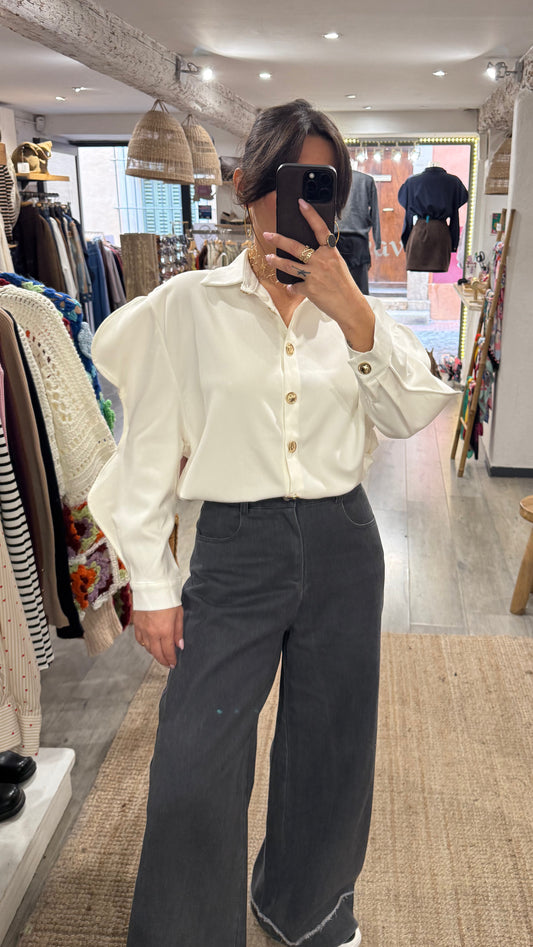 CHEMISE BLANCHE DÉTAILS MANCHES