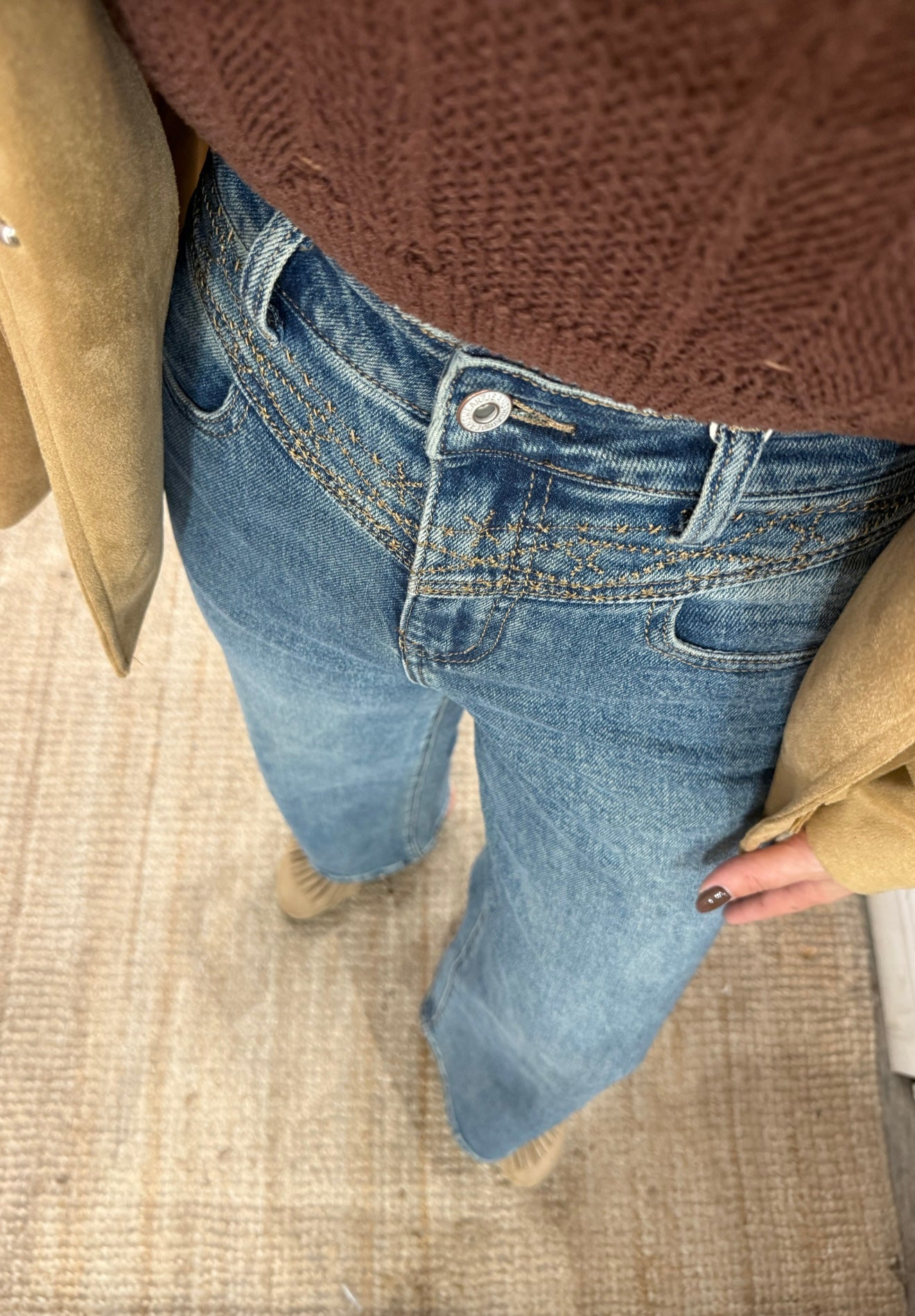 JEANS BRODÉ WIDE LEG