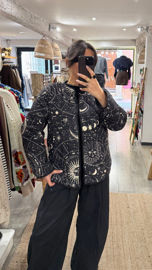 VESTE MOTIFS SOLEIL/LUNE