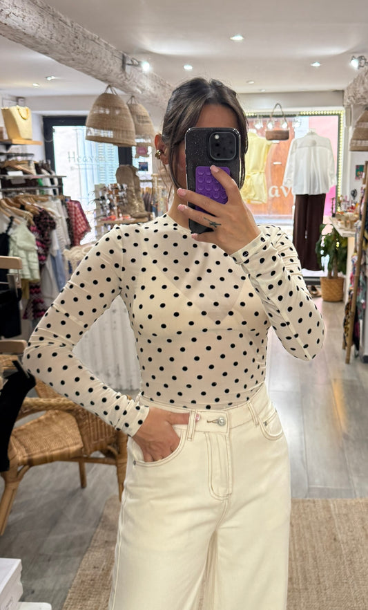 TOP MOUSSELINE A POIS