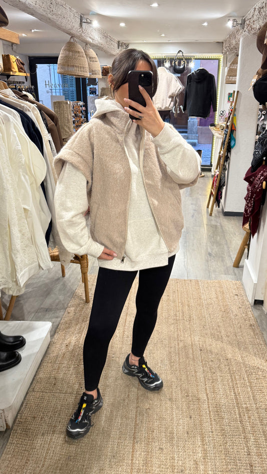 VESTE ZIP BEIGE