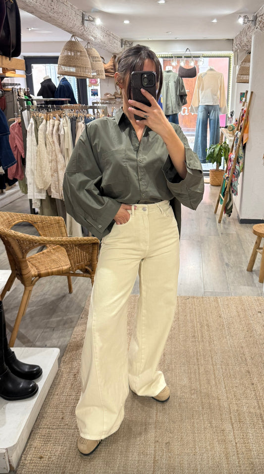 JEANS BEIGE BARREL