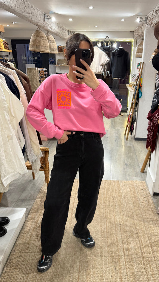 PULL «  LE SOLEIL » ROSE