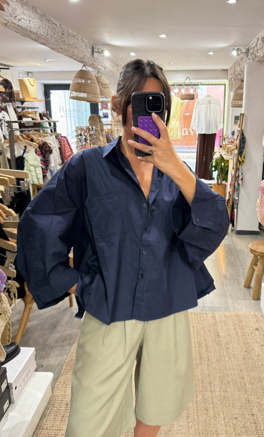 CHEMISE BASIC BLEU MARINE