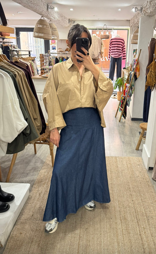 JUPE JEANS BRUT LONGUE