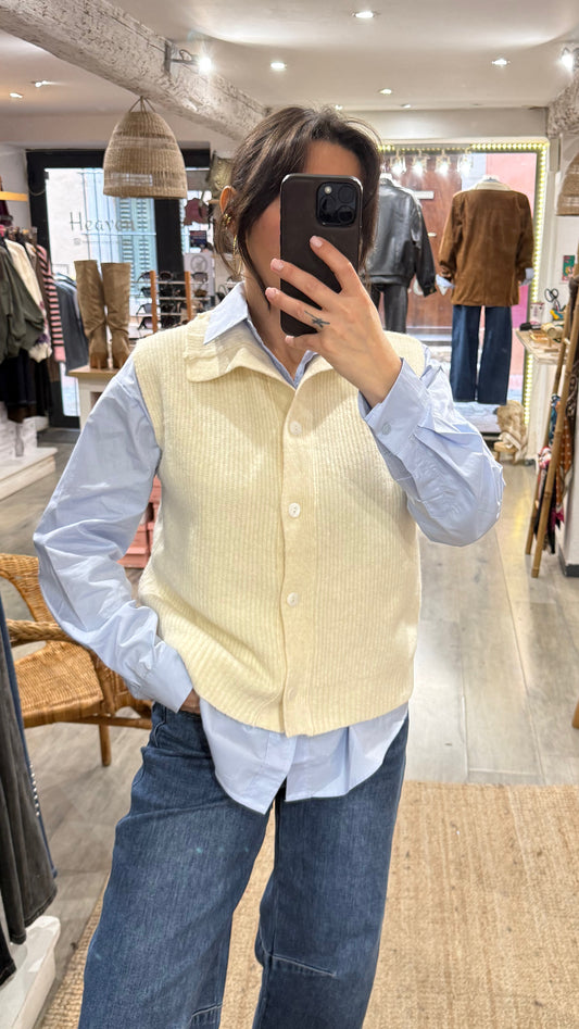 GILET SANS MANCHES BEIGE