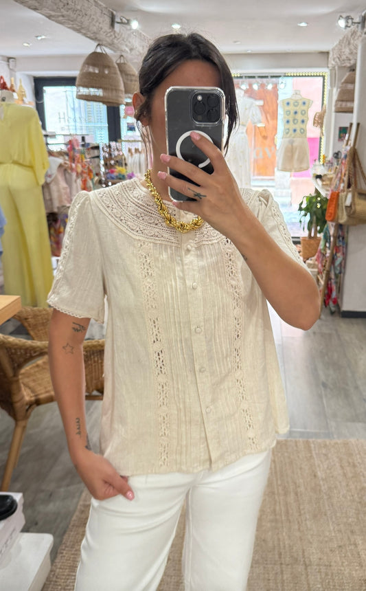 CHEMISE BRODERIE ÉCRU