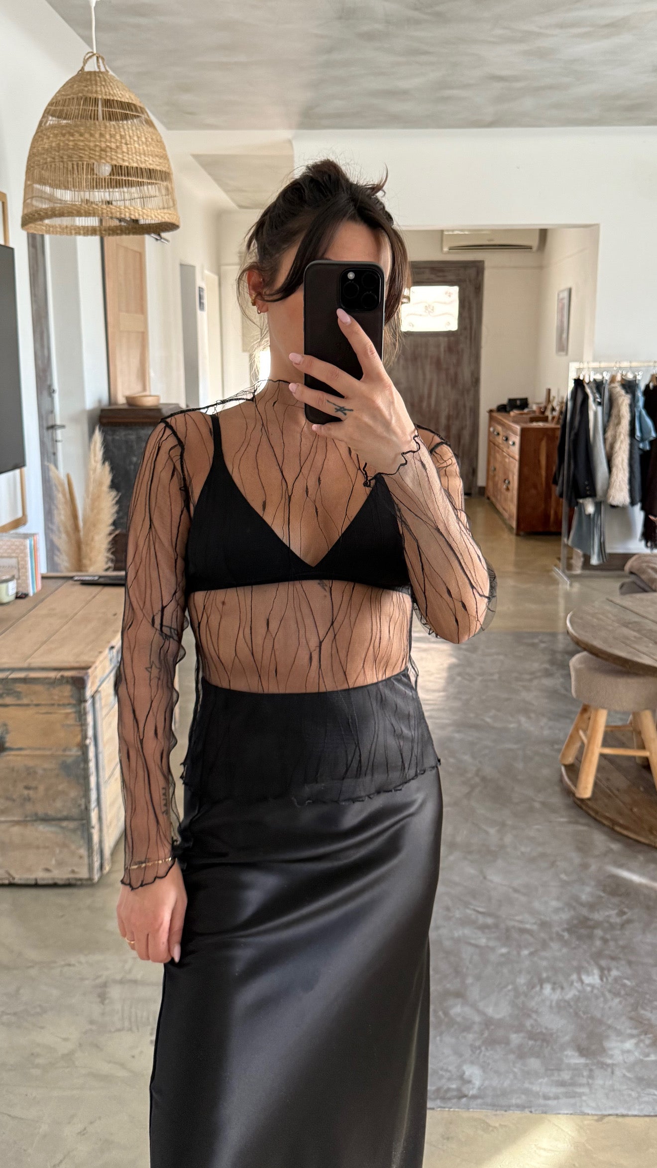 TOP TRANSPARENT NOIR