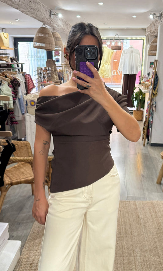 TOP ASYMÉTRIQUE CHOCO