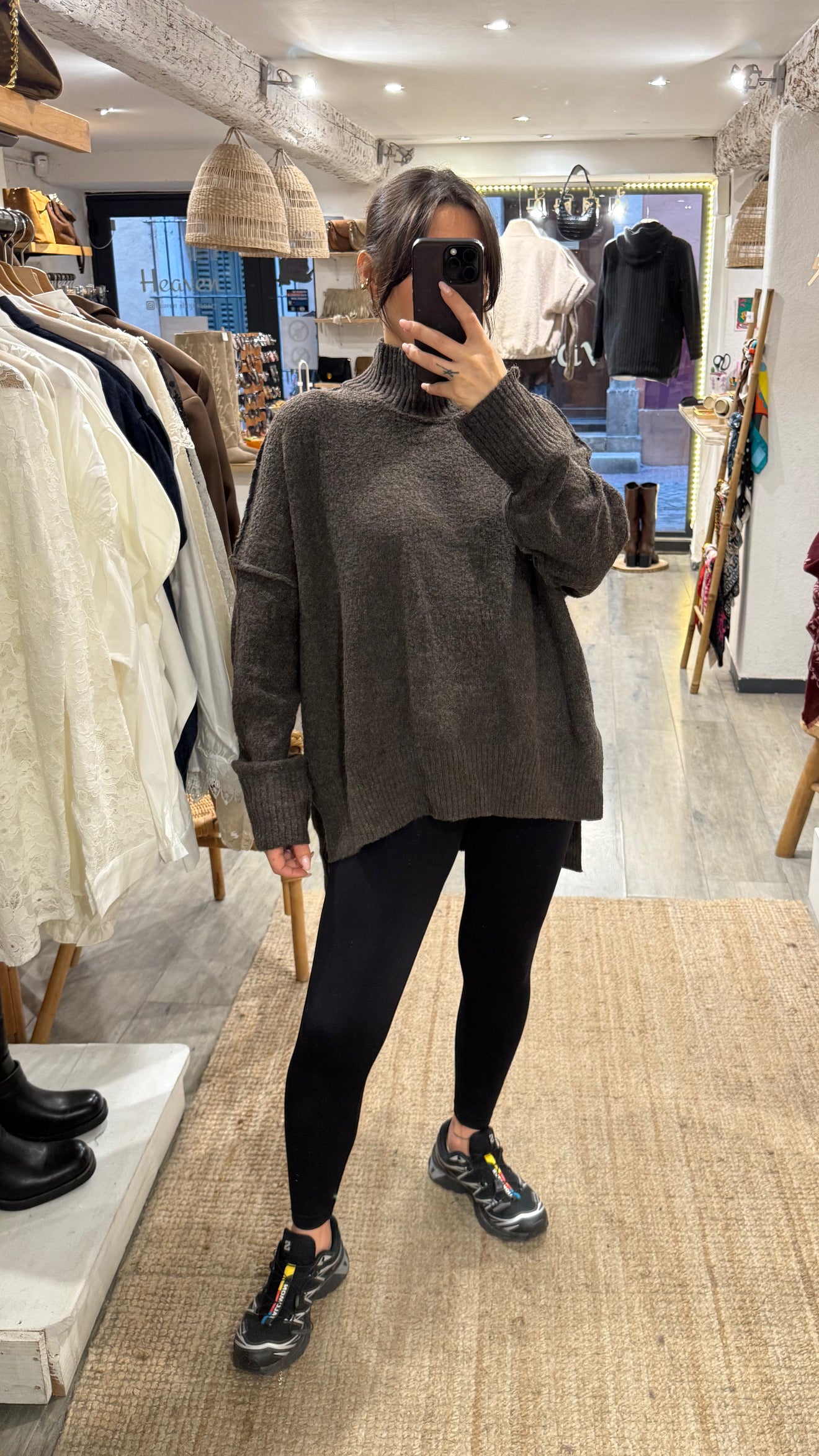 PULL TOUT DOUX COL CHEMINÉ CHOCO