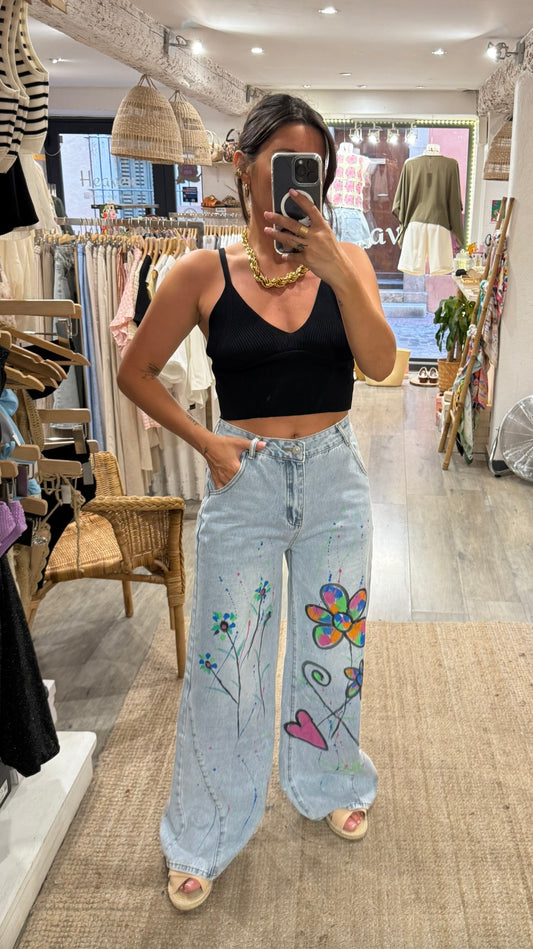 JEANS FLEURS