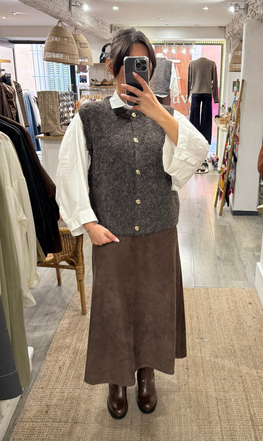 GILET SANS MANCHES BOUTONS DORÉ