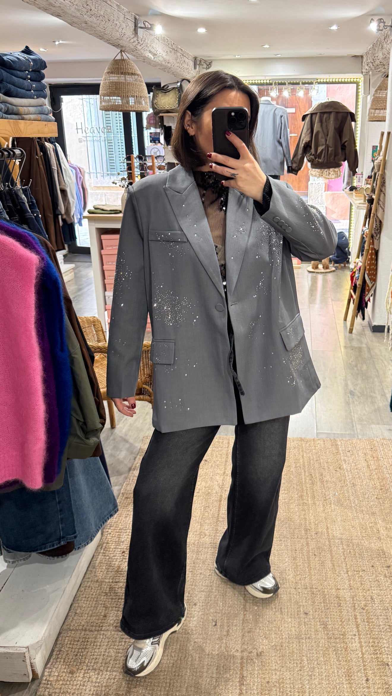 BLAZER STRASS GRIS