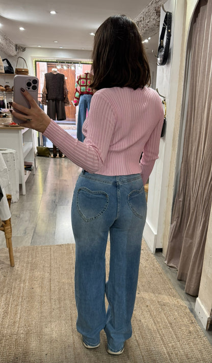 JEANS POCHES CŒUR