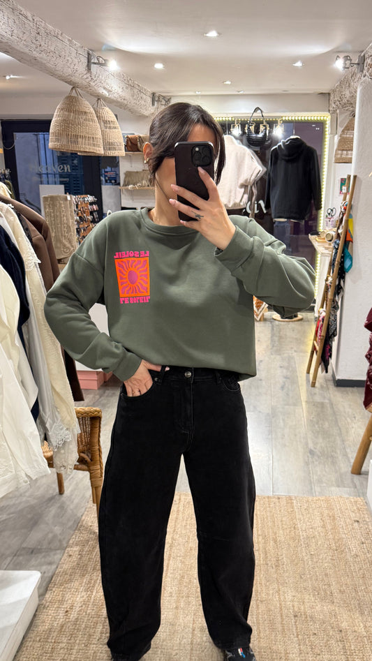 PULL « LE SOLEIL » KAKI