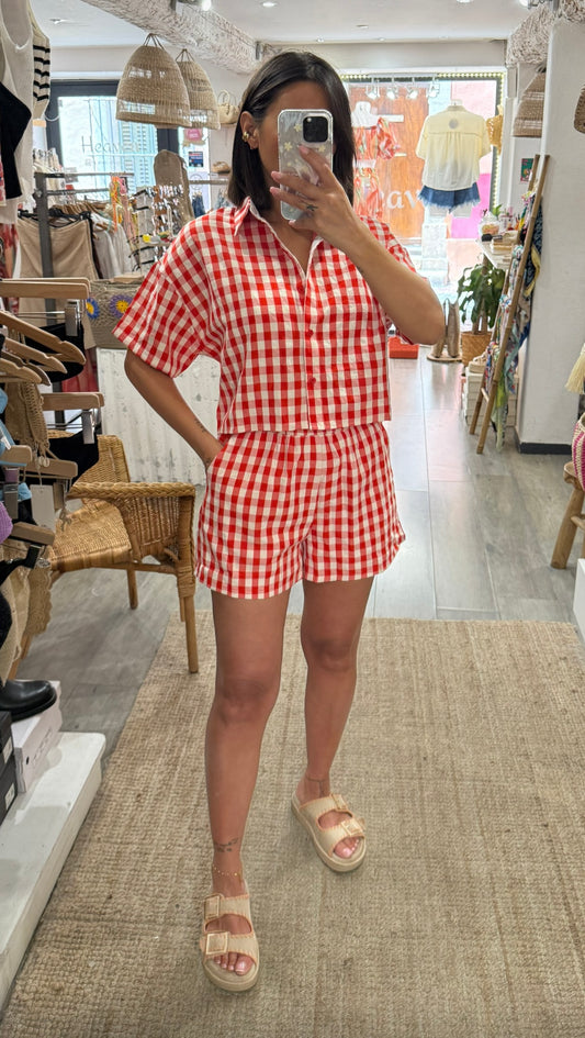 CHEMISE VICHY ROUGE D’ENSEMBLE