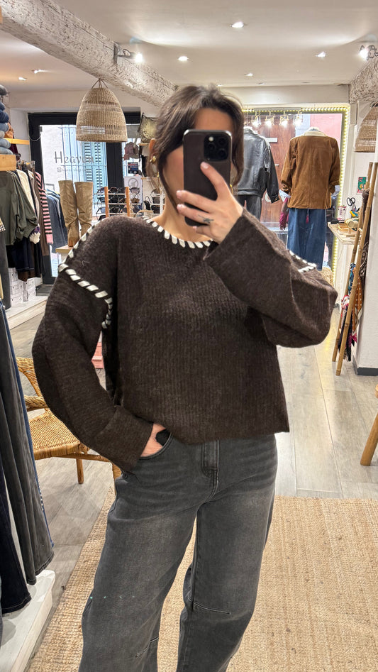 PULL MAILLE COFFEE LACET
