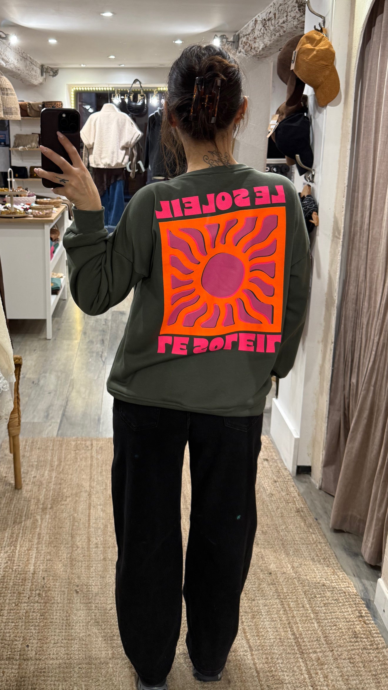 PULL « LE SOLEIL » KAKI