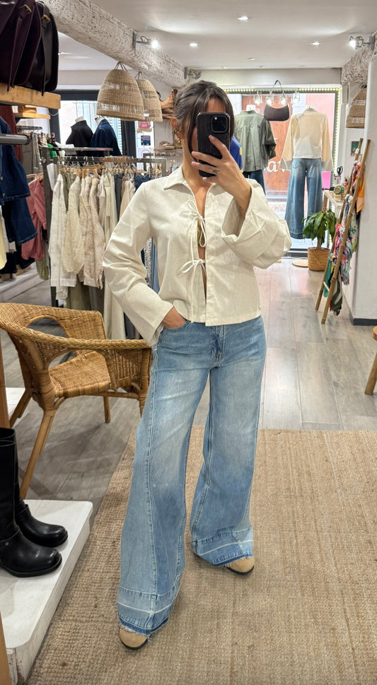 JEANS WIDE LEG BI COLOR
