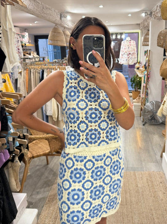 TOP CROCHET BLEU ENSEMBLE