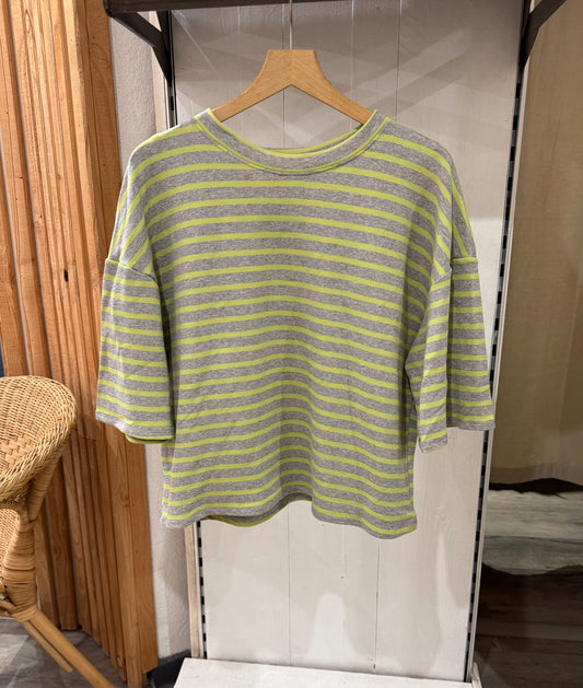 TEE SHIRT GRIS/VERT