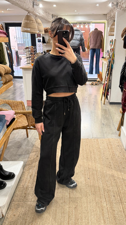 PANTALON ENSEMBLE SURVÊTEMENT NOIR