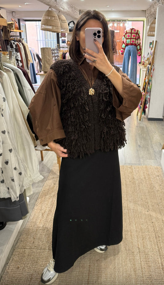 GILET FROUFROU CHOCO