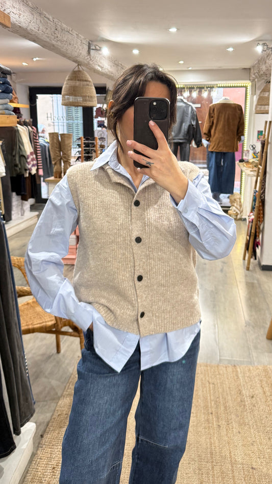 GILET SANS MANCHES TAUPE
