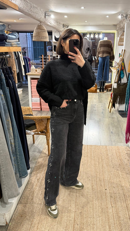 JEANS CLOUS WIDE LEG