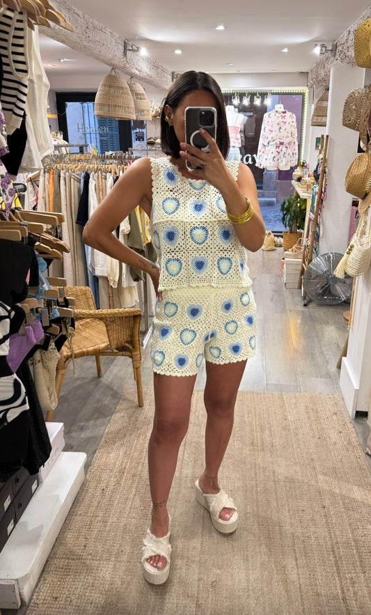 SHORT CROCHET CŒUR ENSEMBLE