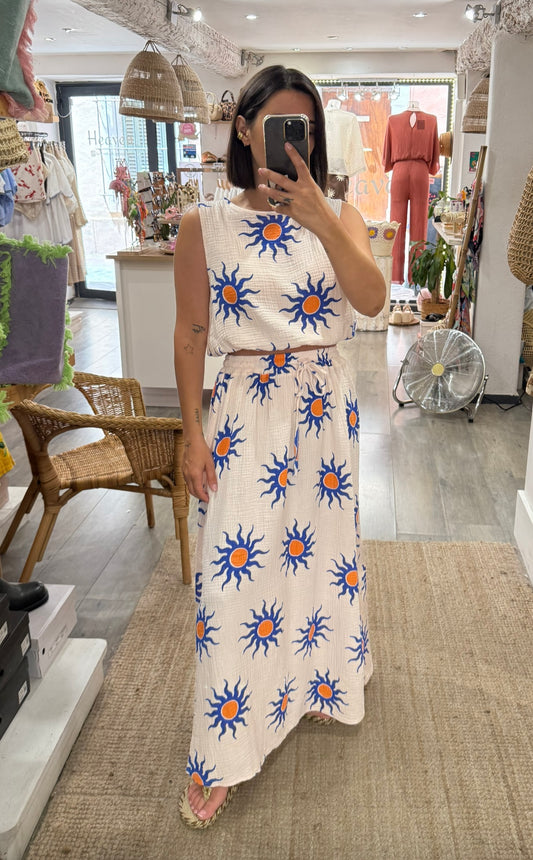 JUPE SOLEIL GAZE DE COTON