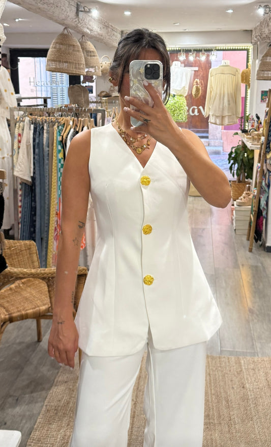 GILET BOUTONS DORÉ ENSEMBLE