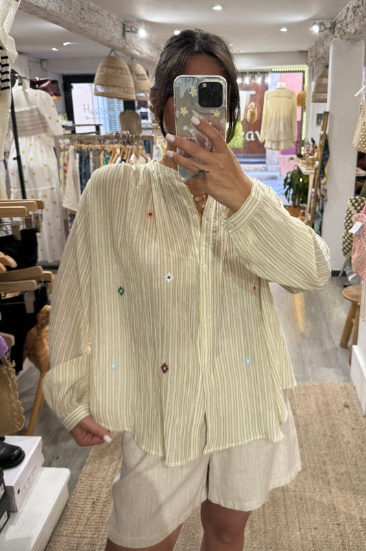 CHEMISE RAYURES BRODÉ