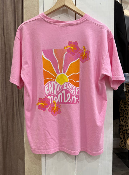 TEE SHIRT « ENJOY EVERY MOMENT » ROSE